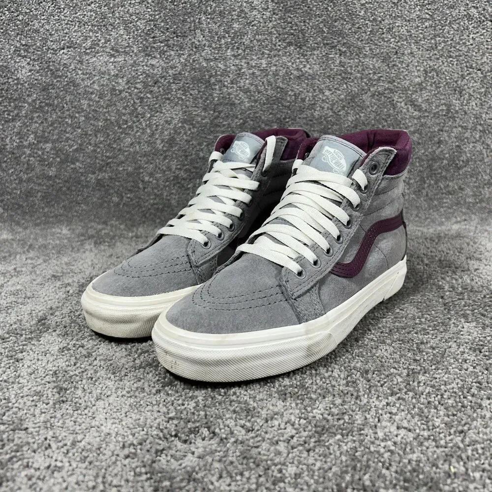 VANS Sk8-Hi MTE Scotchgard Womens Sz 8 Gray Purple Suede Hiking Skate Shoes Used